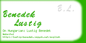 benedek lustig business card